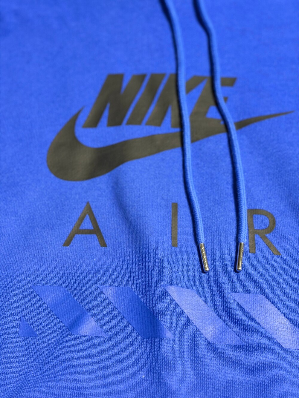 Nike Air Hoodie Small Blue Pullover Sweatshirt White Sleeve Panels - Picture 4 of 6